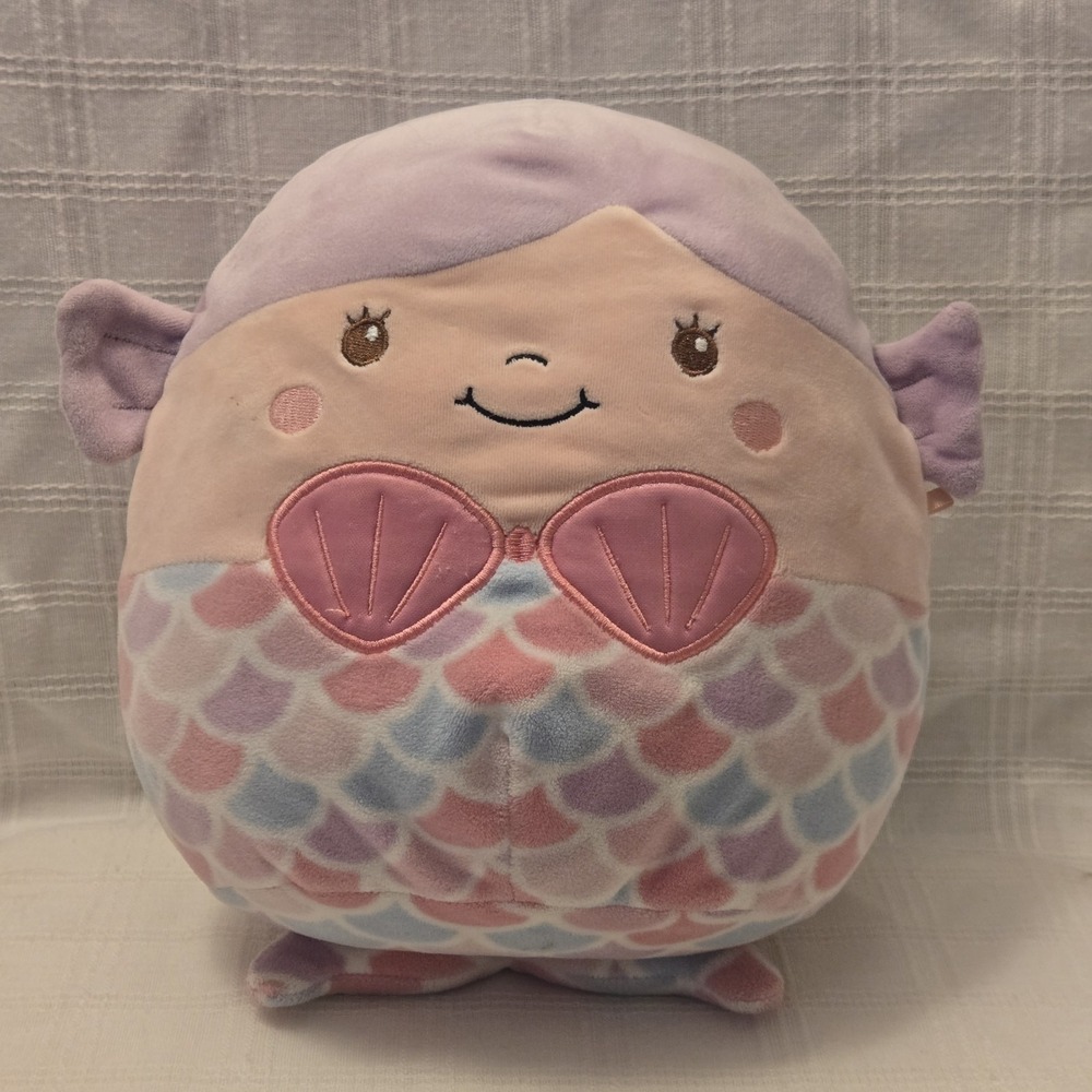 2019 Squishmallow Mermaid 10" Plush Stuffed Animal‎ Seashells Pastels
